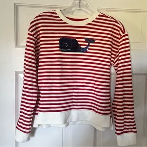 Vineyard Vines Flip Glitter Whale Sweatshirt